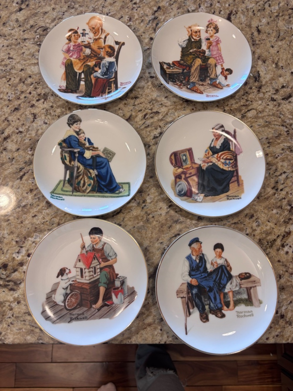 Norman Rockwell White Decorative Collector Plate - "A Dollhouse For Sis"